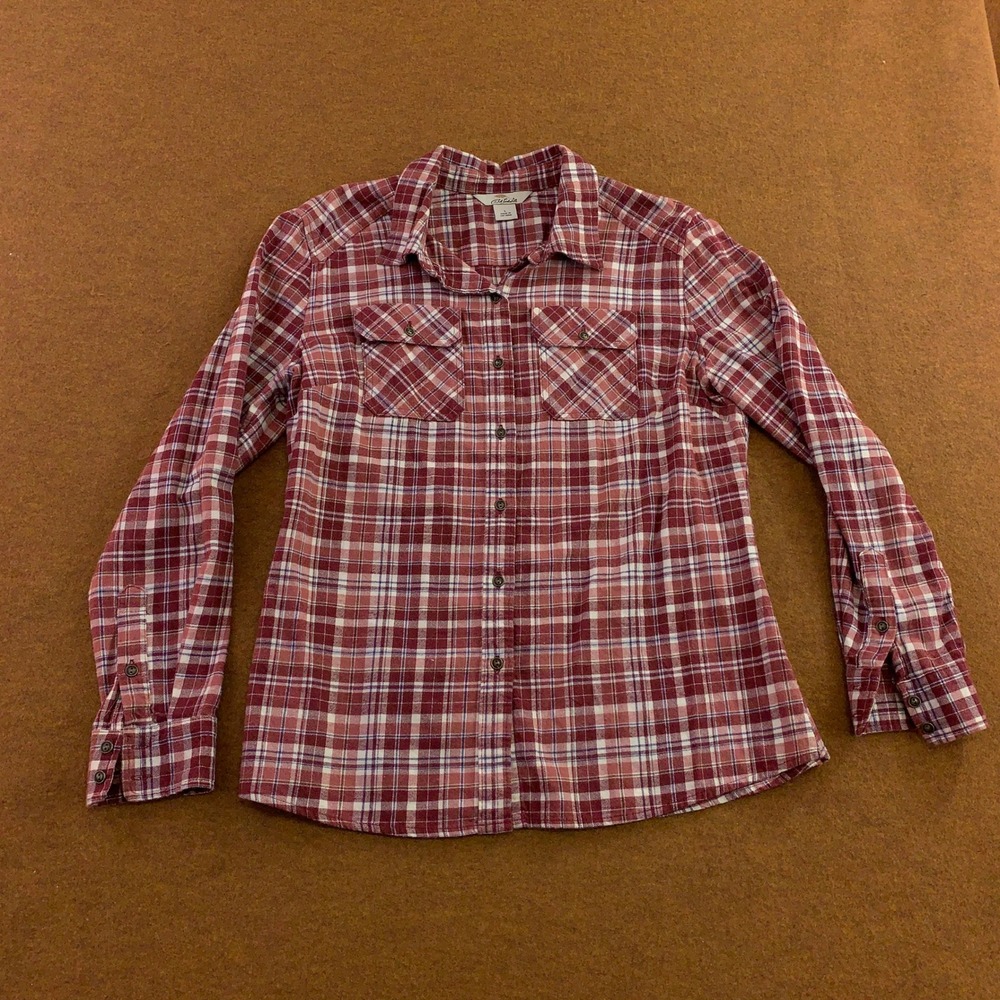 Bob Timberlake Womens Large Red Plaid Cotton Long Sleeve Button Down Shirt
